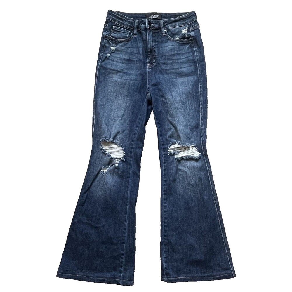Judy Blue Jeans Flare Fit High Rise Stretch Blue Denim Classic Casual 9/28